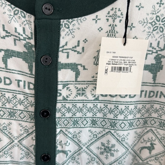 NEW Hearth & Hand Christmas Holiday Good Tidings One Piece Pajama Green size XXL - Picture 7 of 10
